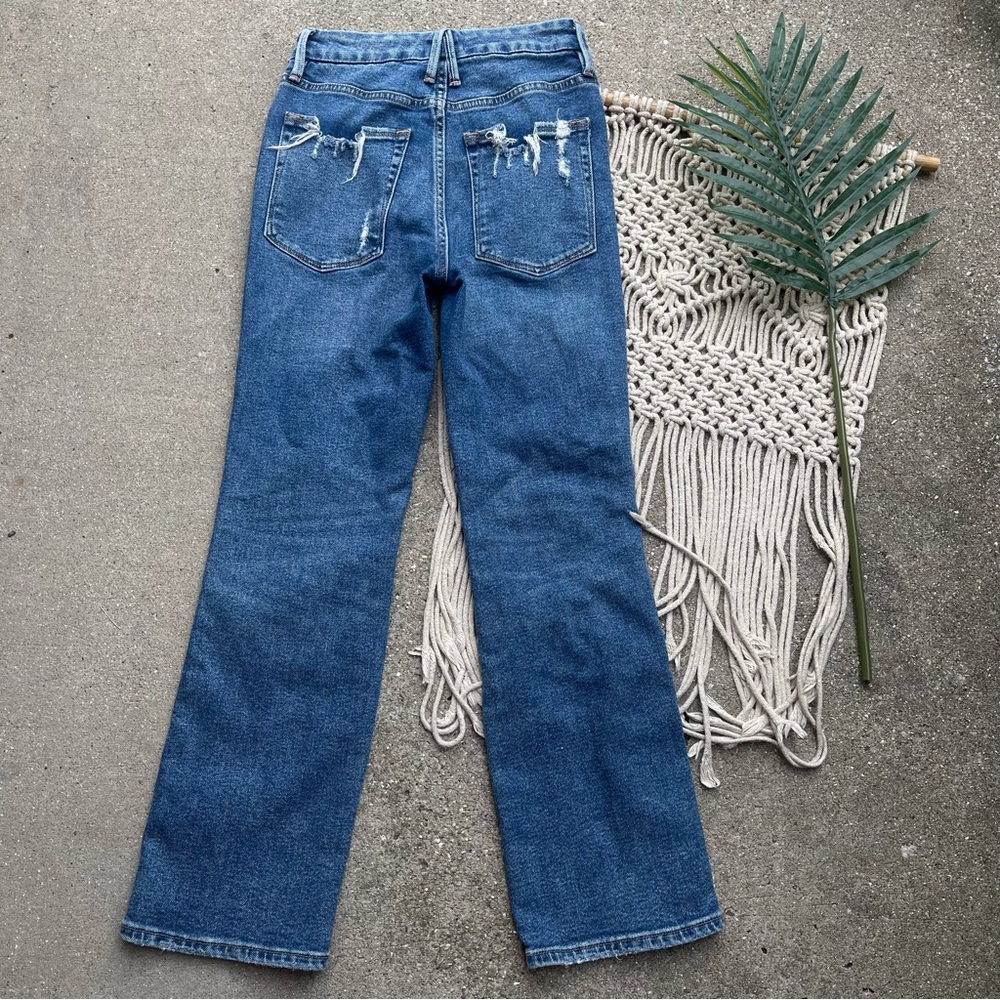 Good American Distressed High Rise Jeans Size 0 / 25 - Picture 6 of 8
